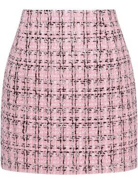 Cozy Wool Plaid Mini Skirt for Women | High Waisted Bodycon Fall/Winter Fashion